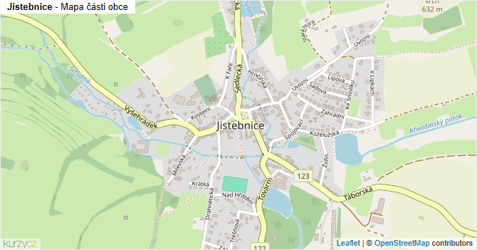 Jistebnice - mapa části obce