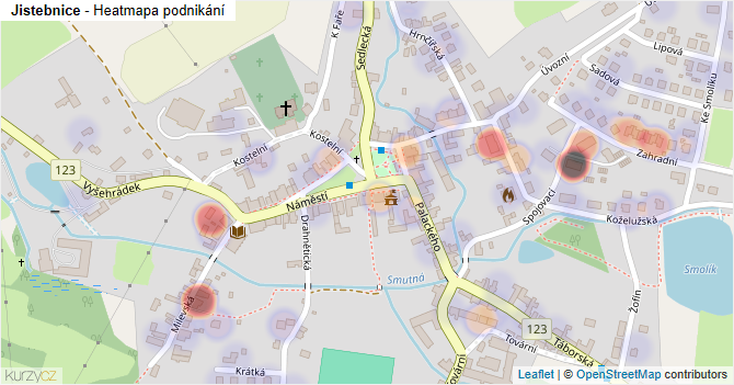 Jistebnice - mapa podnikání