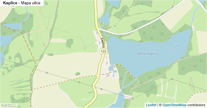 Kaplice - mapa ulice