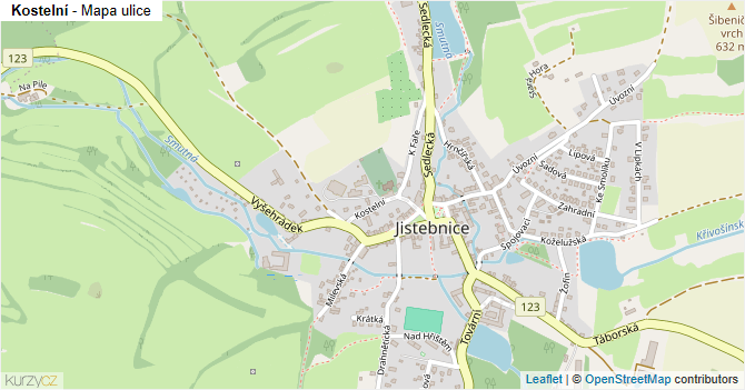Kostelní - mapa ulice