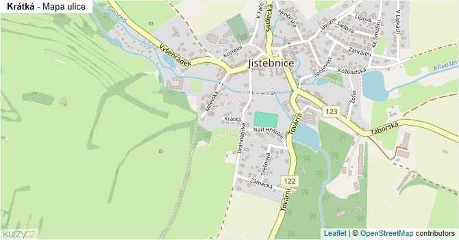 Krátká - mapa ulice