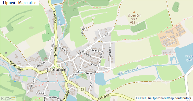Lipová - mapa ulice