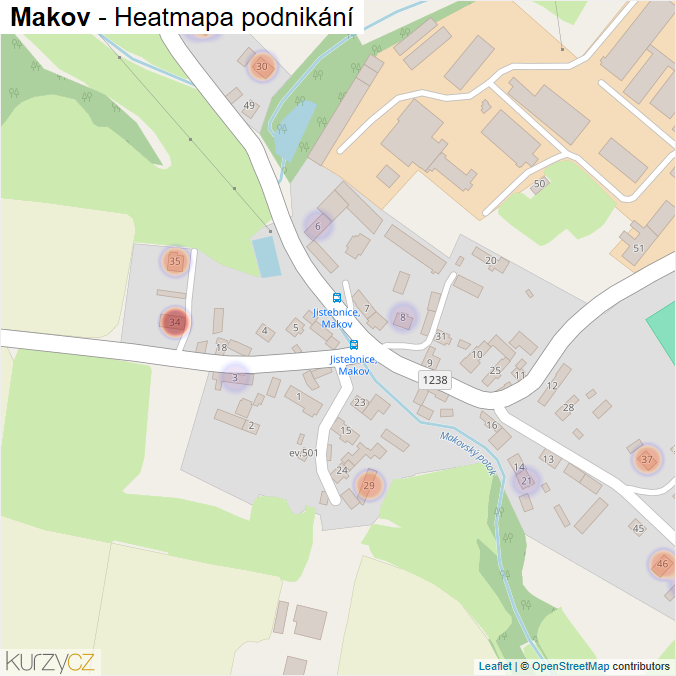 Mapa Makov - Firmy v části obce.