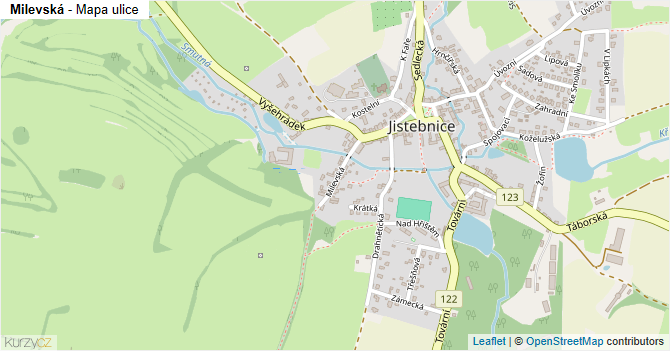 Milevská - mapa ulice