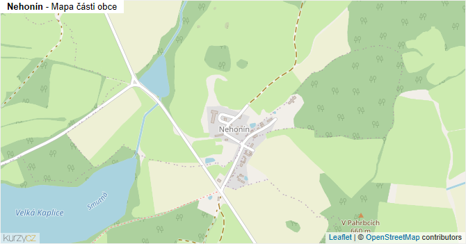 Nehonín - mapa části obce