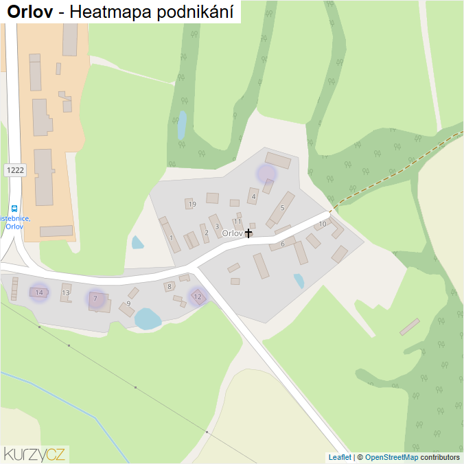 Mapa Orlov - Firmy v části obce.