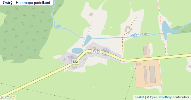 Ostrý - mapa podnikání