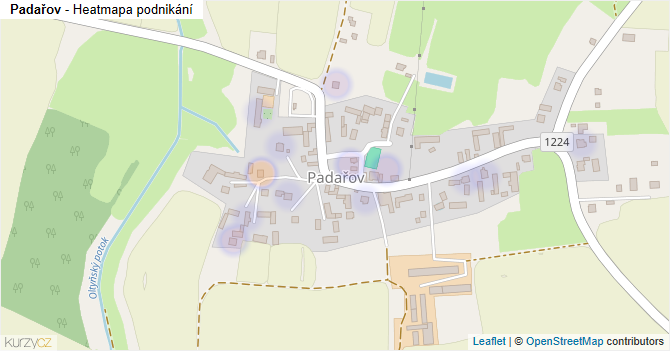 Padařov - mapa podnikání