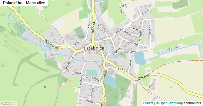 Palackého - mapa ulice