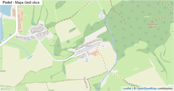 Podol - mapa části obce