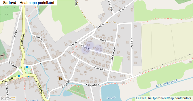 Sadová - mapa podnikání