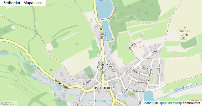 Sedlecká - mapa ulice