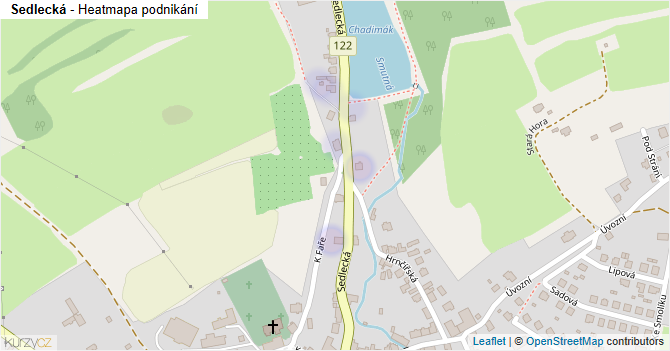 Sedlecká - mapa podnikání