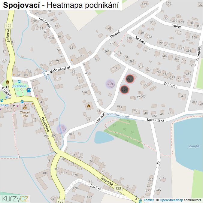 Mapa Spojovací - Firmy v ulici.