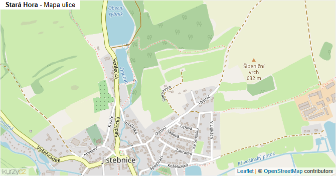 Stará Hora - mapa ulice
