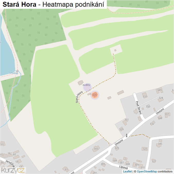 Mapa Stará Hora - Firmy v ulici.