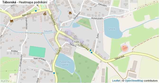 Táborská - mapa podnikání