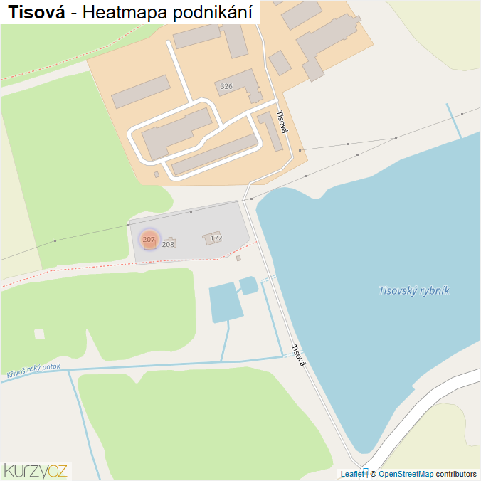Mapa Tisová - Firmy v ulici.