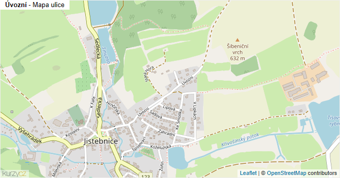 Úvozní - mapa ulice