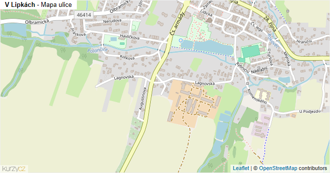 V Lipkách - mapa ulice