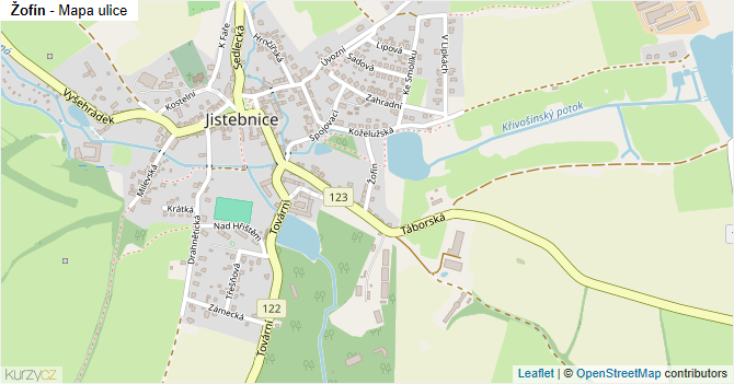 Žofín - mapa ulice