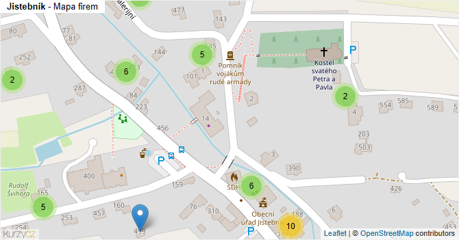Jistebník - mapa firem
