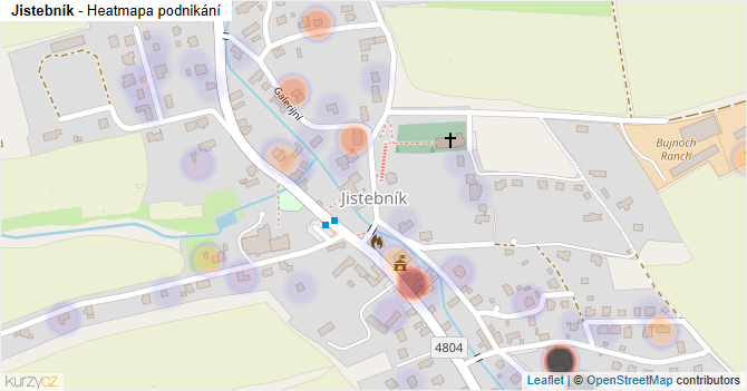Jistebník - mapa podnikání
