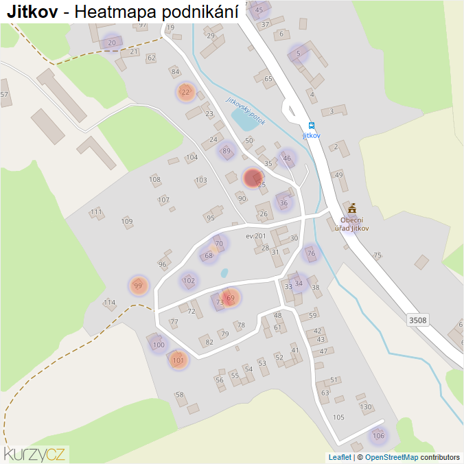 Mapa Jitkov - Firmy v části obce.
