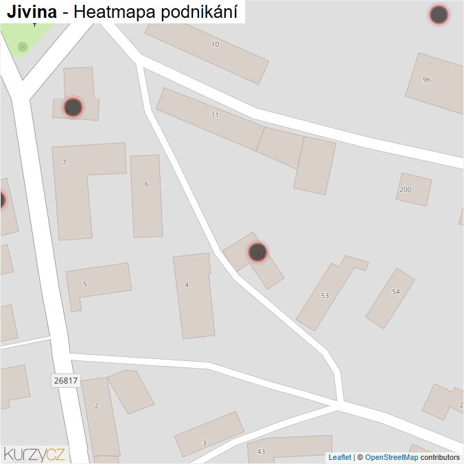 Mapa Jivina - Firmy v obci.