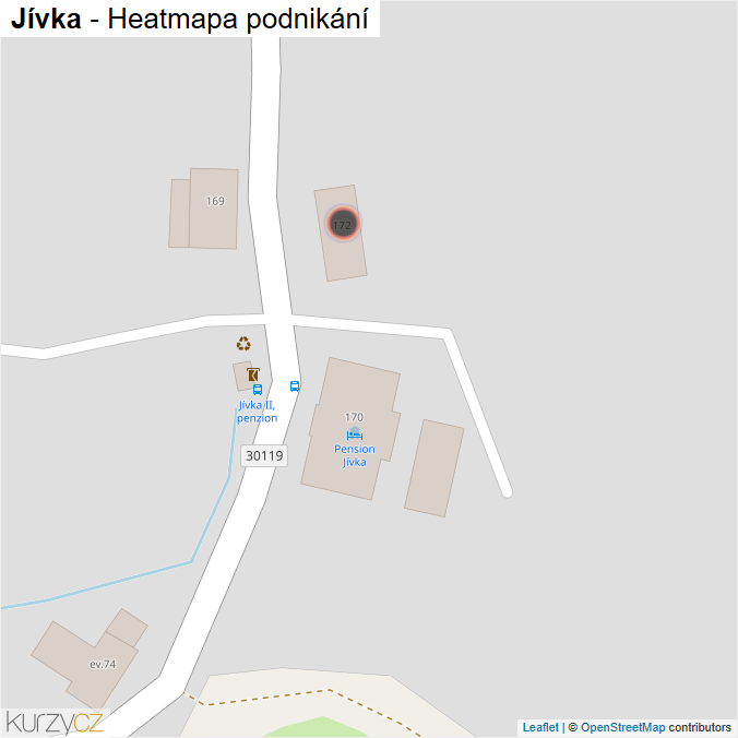 Mapa Jívka - Firmy v obci.