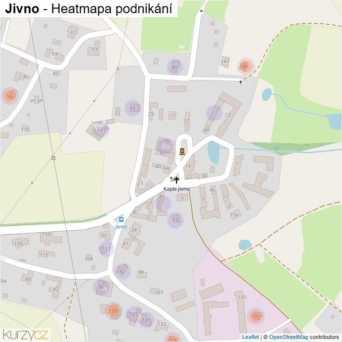 Mapa Jivno - Firmy v části obce.