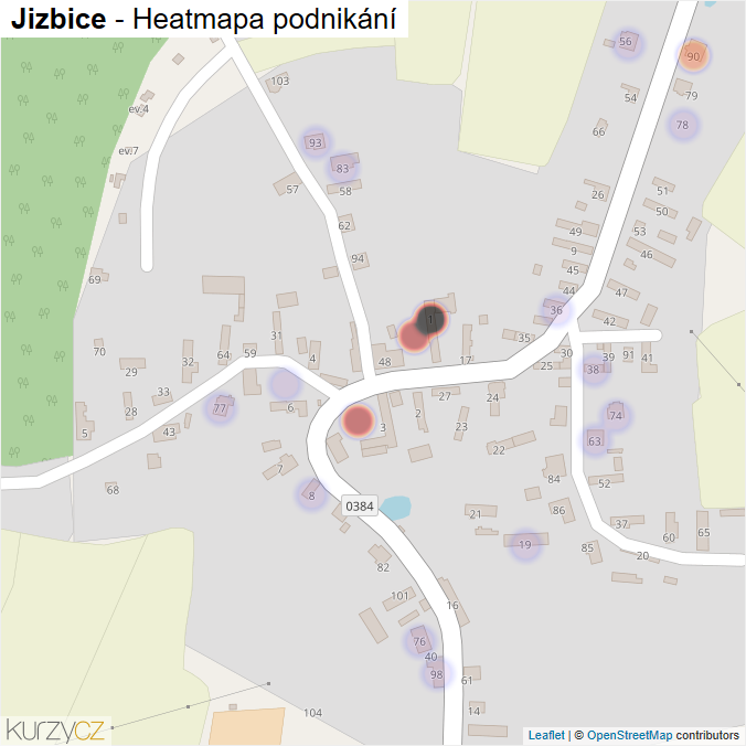 Mapa Jizbice - Firmy v části obce.