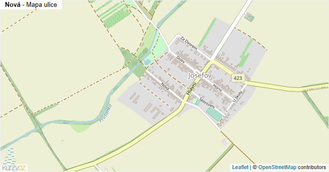 Nová - mapa ulice