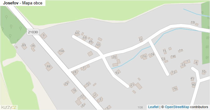 Josefov - mapa obce