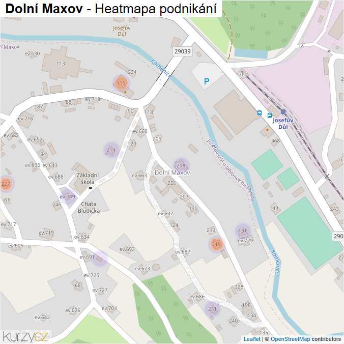 Mapa Dolní Maxov - Firmy v části obce.
