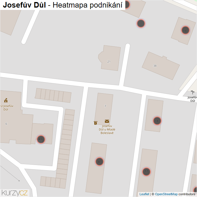 Mapa Josefův Důl - Firmy v obci.