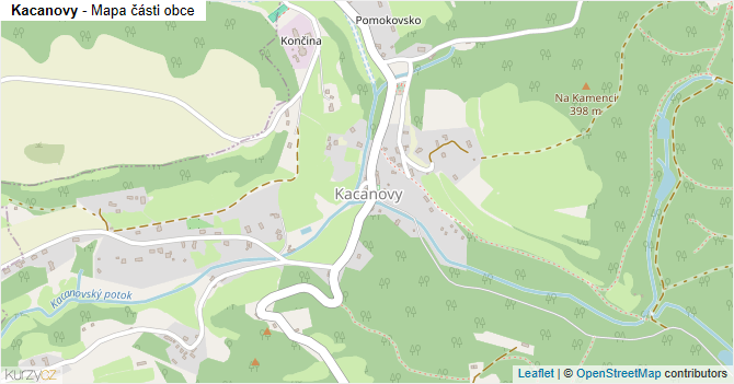Kacanovy - mapa části obce