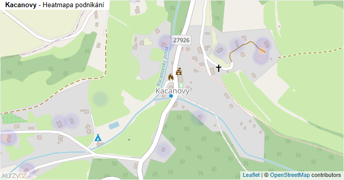 Kacanovy - mapa podnikání