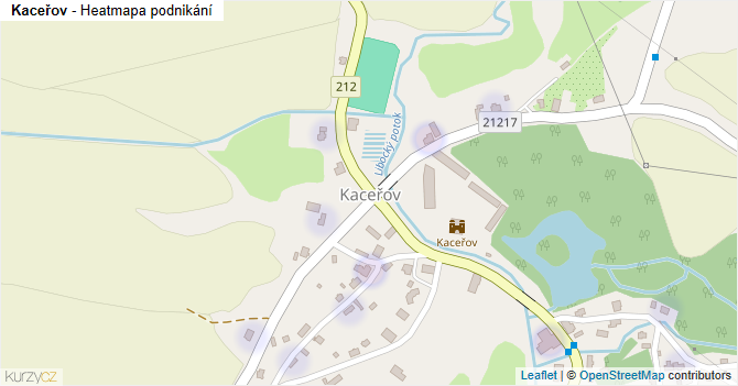 Kaceřov - mapa podnikání