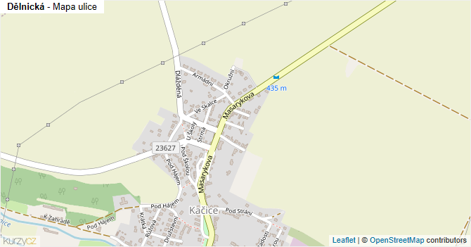 Dělnická - mapa ulice