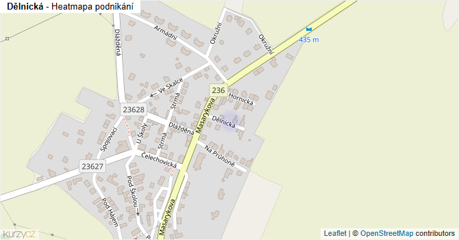 Dělnická - mapa podnikání