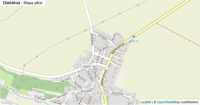 Dlážděná - mapa ulice