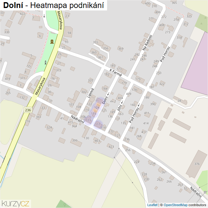 Mapa Dolní - Firmy v ulici.