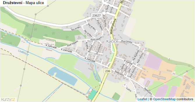 Družstevní - mapa ulice