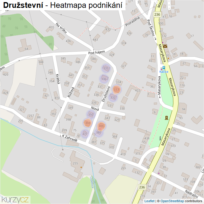 Mapa Družstevní - Firmy v ulici.