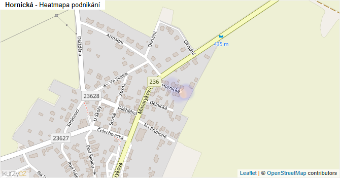 Hornická - mapa podnikání