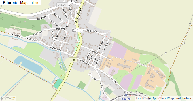 K farmě - mapa ulice