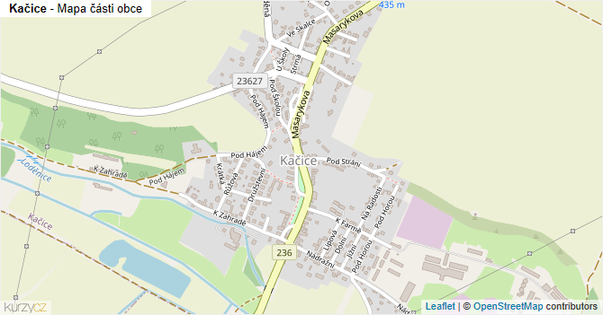 Kačice - mapa části obce