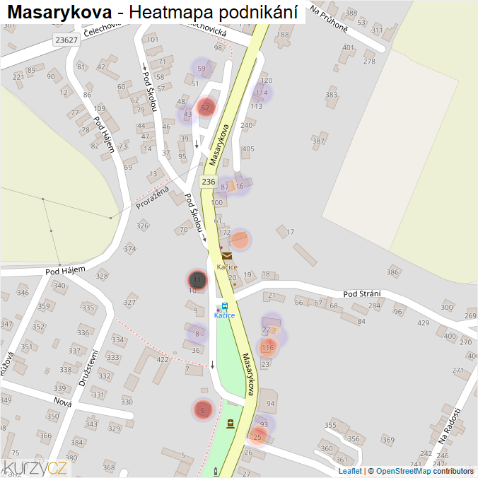 Mapa Masarykova - Firmy v ulici.