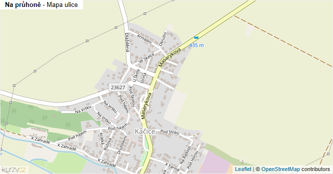 Na průhoně - mapa ulice